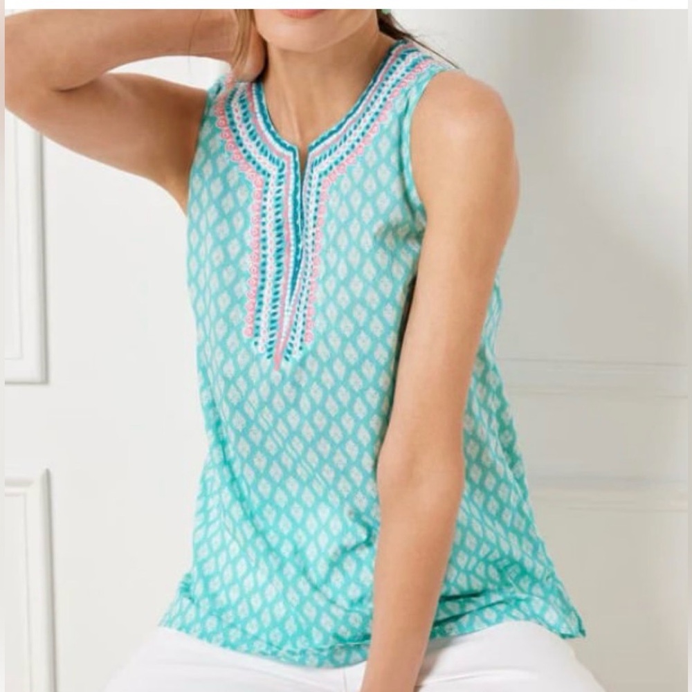 Talbots embroidered tunic top Small Petite